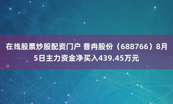 在线股票炒股配资门户 普冉股份（688766）8月5日主力资金净买入439.45万元